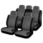 Seat Covers Set Universal Fit with Detachable Headrest (PU) Platinum 9 pcs - Image 3