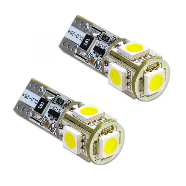 Λάμπες LED T10 CANBUS 5 LED - Καρφί 2 τμχ
