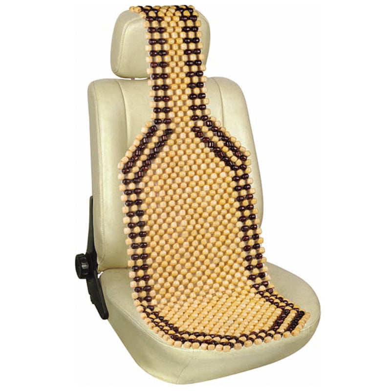 ΨΑΘΑ ΜΕ ΞΥΛΙΝΕΣ ΜΠΙΛΙΕΣ 39x130cm 1 ΤΜΧ Platform Seat Cover Front Universal Fit (Beads) BREATHE 1 pcs 122x39cm - Image 1