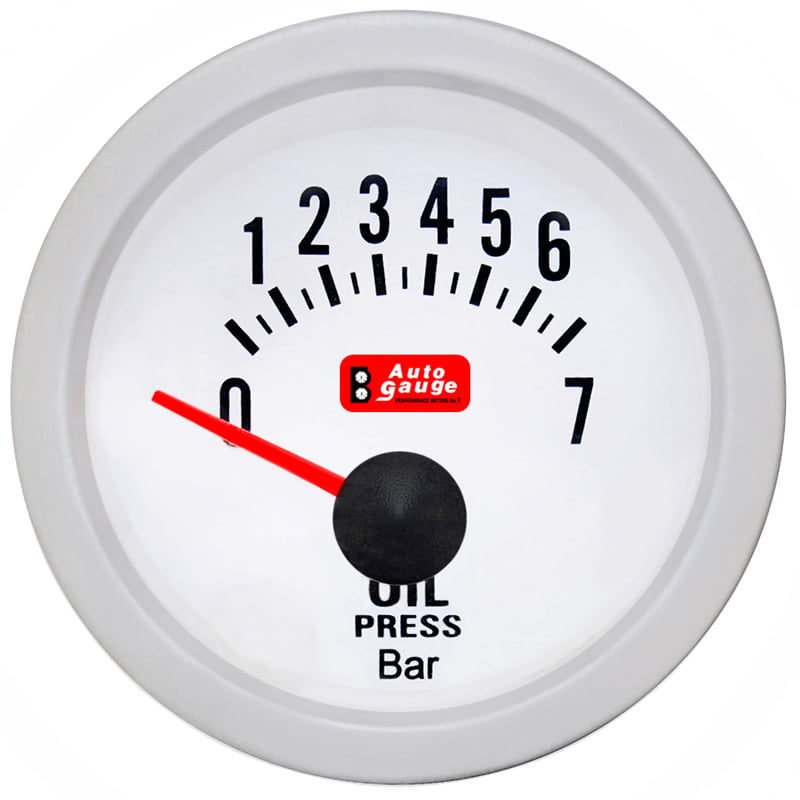 ΠΙΕΣΗ ΛΑΔΙΟΥ ΛΕΥΚΟ A.G. ΜΕ ΑΙΣΘΗΤΗΡΑ White A.G. Oil Pressure Gauge with Sensor - Image 1