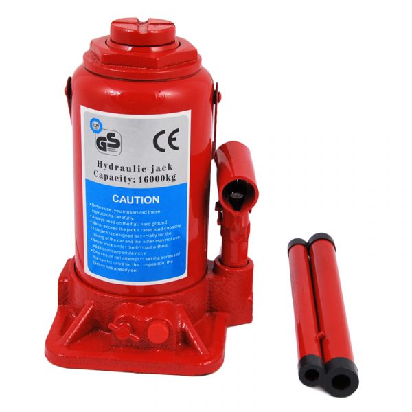 Hydraulic Bottle Jack with Lifting Capacity up to 43cm and Load Capacity up to 16 Tons