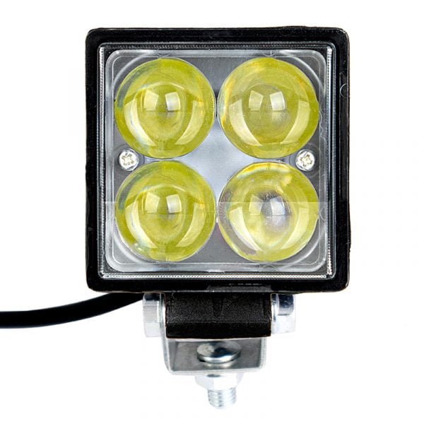 Προβολέας LED Τετράγωνος 12W 4D 10-30V Λευκό Φως