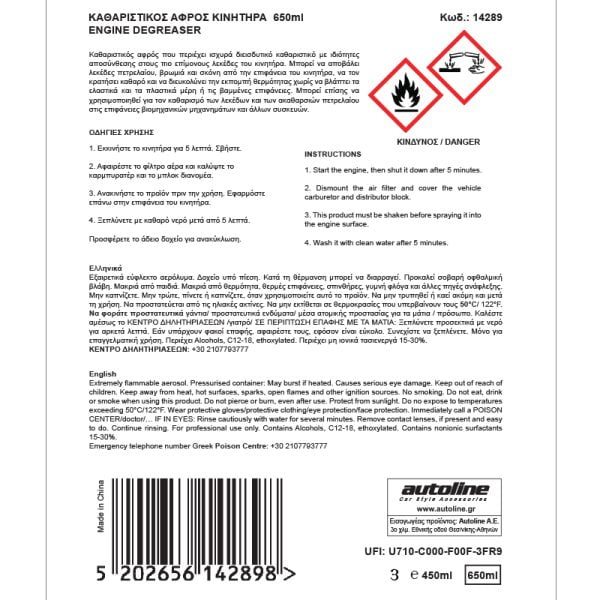 FLAMINGO Καθαριστικός Ενεργός Αφρός Κινητήρα – 650ml