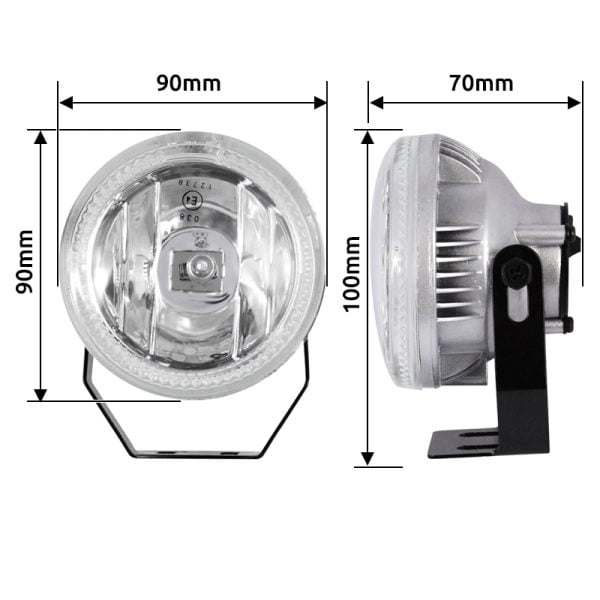 Προβολείς Ομίχλης με LED ANGEL EYE H3 12V 55W 2 τεμ.