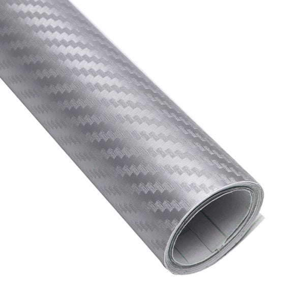 Διακοσμητική Αυτοκόλλητη Ταινία 3D CARBON Ρολό Ασημί 30x150cm