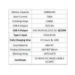 Φορητός Εκκινητής Αυτοκινήτου 12V S603 & Power Bank 16800mAh με Φακό και USB - Image 3