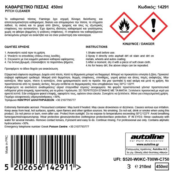 FLAMINGO Καθαριστικό Πίσσας 450ml