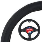 Black Leatherette Steering Wheel Cover 38cm